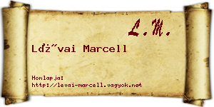 Lévai Marcell névjegykártya